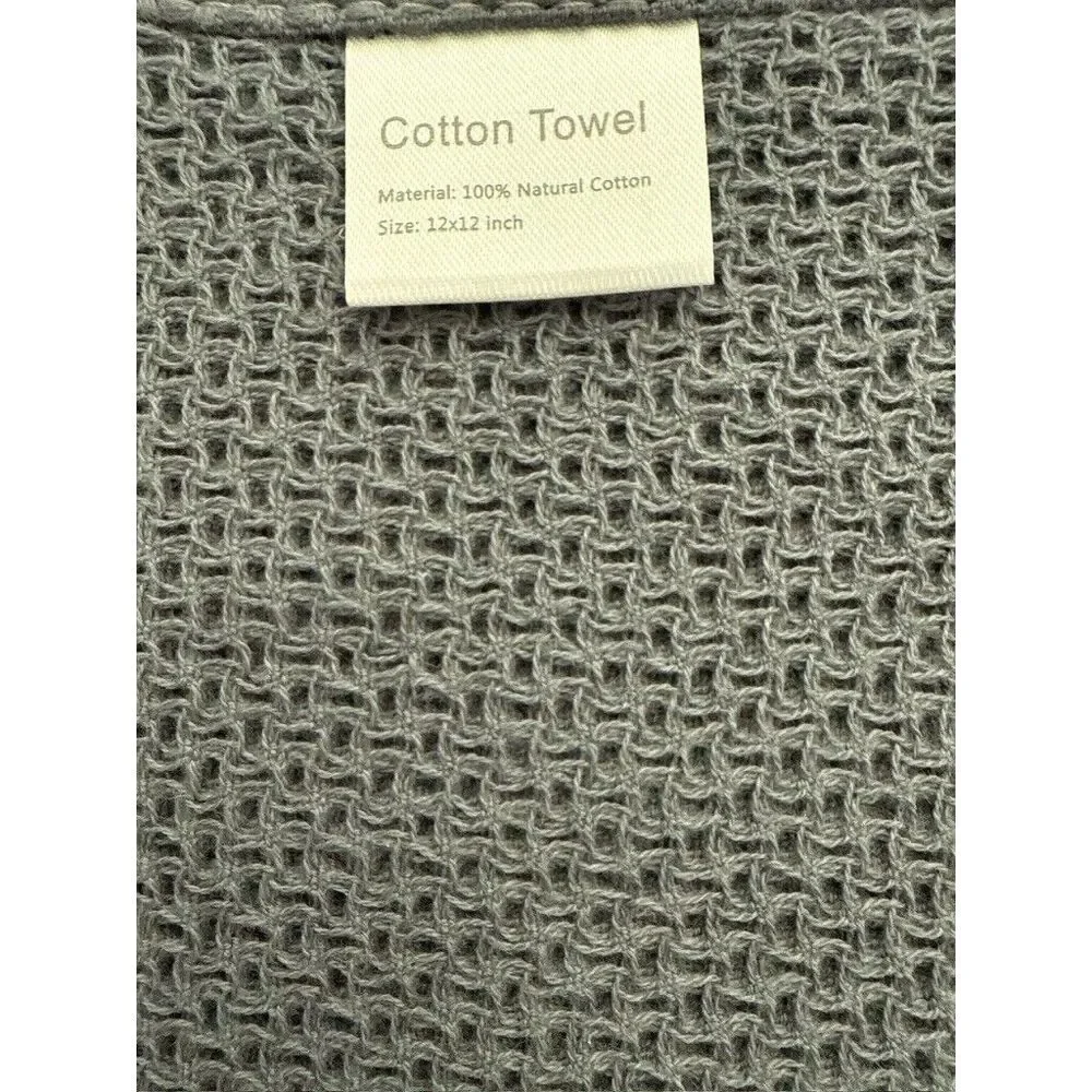 Ultra Absorbent 100% Cotton Dish Cloths - 6 Pack Waffle‎ Weave in Dark Grey